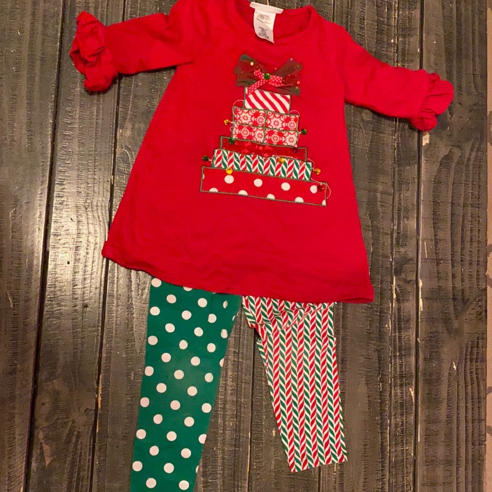 Girls Christmas pants set